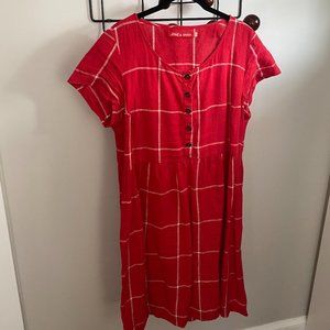 Pyne & Smith L Red Windowpane #10 Dress